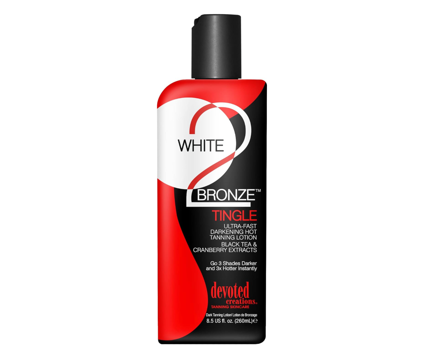 Devoted Creations White 2 Bronze, Tingle, Ultra Fast, Darkening Lotion 8.5 oz.