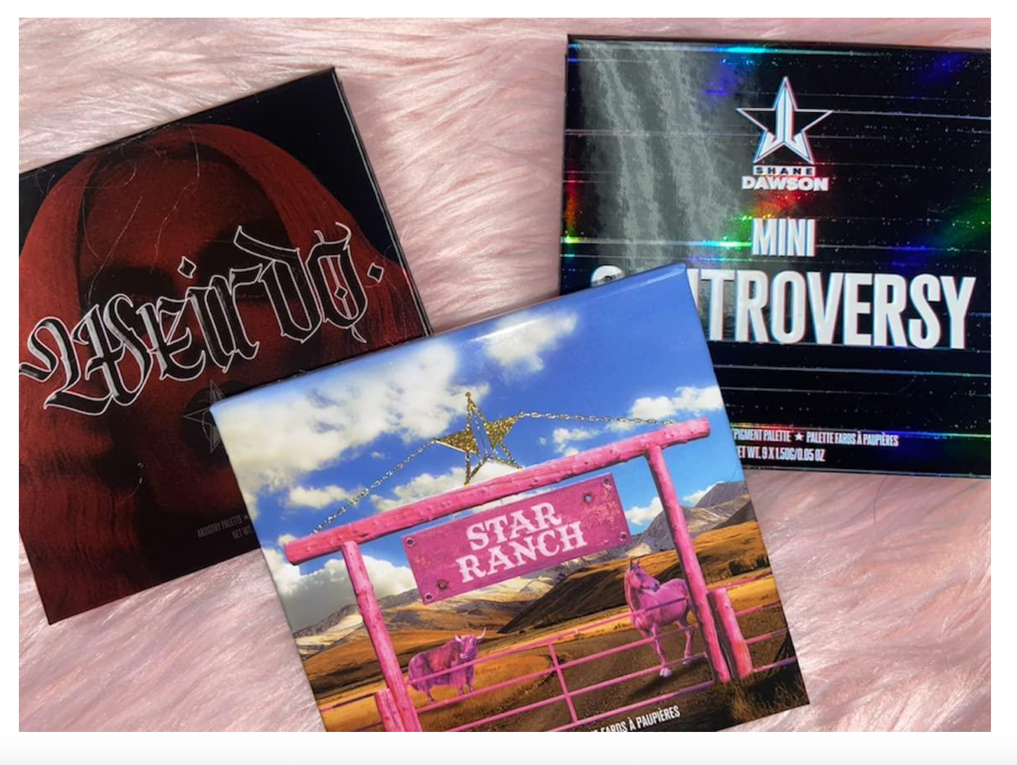 Jeffree Star Cosmetics Mini Eyeshadow Bundle Weirdo, Star Ranch & Mini Controversy