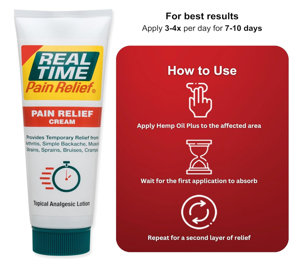 Real Time Pain Relief Cream, 3 Ounce Tube
