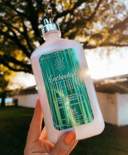 Devoted Creations Enchanted Emerald Moisturizer - Brilliance Boosting 4K Body Hydrator with Captivating Collagen, Exuberant Electrolytes & Royal Raspberry Antioxidant Blend 18.25 oz.