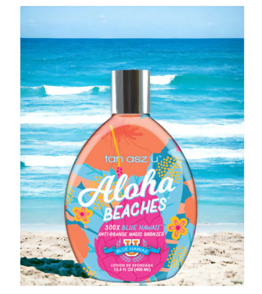 Aloha Beaches 300X Blue Hawaii Bronzer Tanning Lotion 13.5 oz