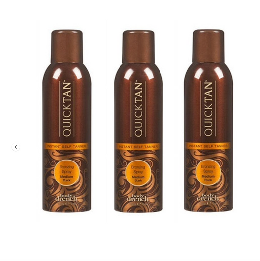 Body Drench QuickTan Bronzing Spray Instant Self Tanner, Medium/Dark, 6 Fl Oz (Pack of 3)