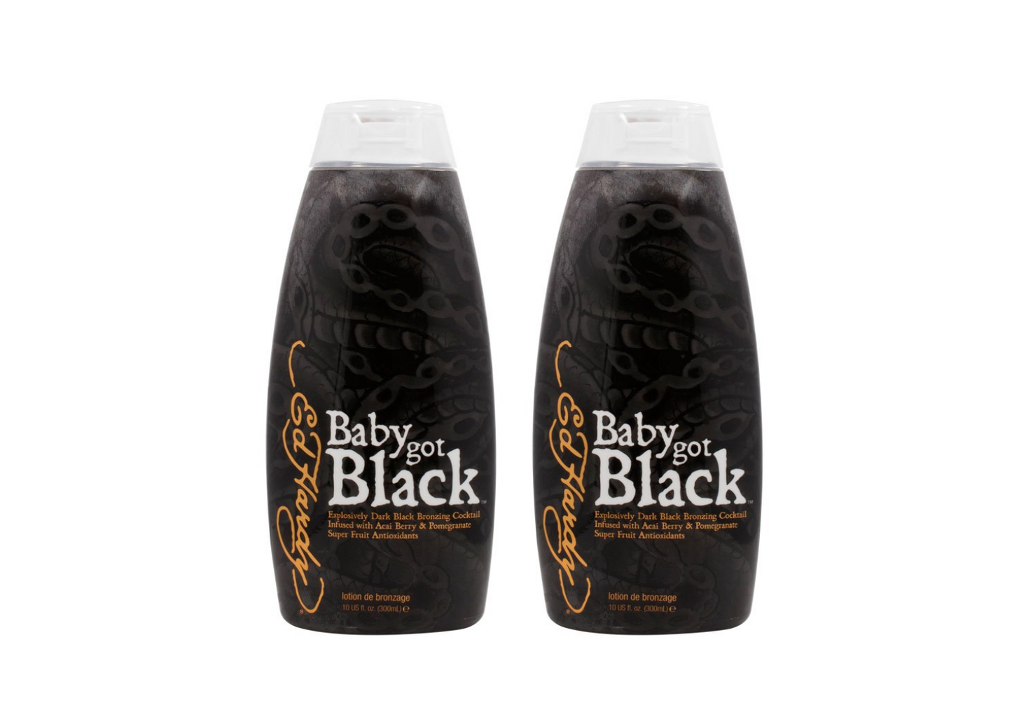 2 LOT Ed Hardy Baby Got Black Tanning Moisturizer Sunless Bronzing Lotion 10 oz