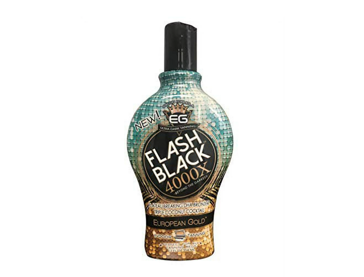 European Gold Flash Black 3000X Indoor Tanning Lotion with Time-Release DHA Bronzers, 12 oz and European Gold Flash Black 4000X Indoor Tanning Lotion 2pack