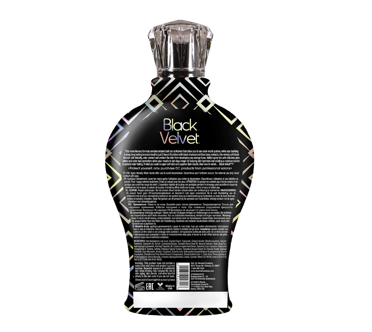 Devoted Creations Black Velvet Anti-Orange Mattifying Black Bronzer Tanning Lotion 12.25 oz