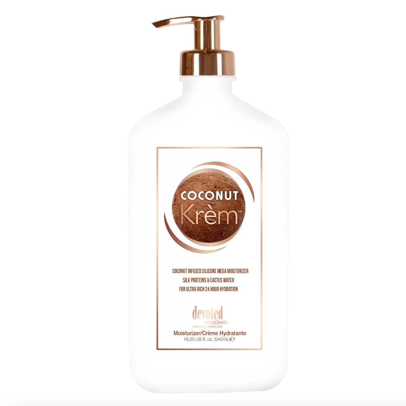 Devoted Creations Coconut Krém Moisturizer - Coconut Infused Silicone Moisturizer with Silk Proteins & Cactus Water for Ultra Rich 24 Hour Hydration 18.25 oz.