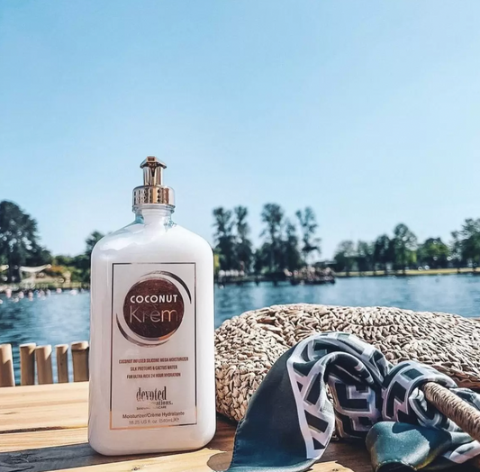 Devoted Creations Coconut Krém Moisturizer - Coconut Infused Silicone Moisturizer with Silk Proteins & Cactus Water for Ultra Rich 24 Hour Hydration 18.25 oz.
