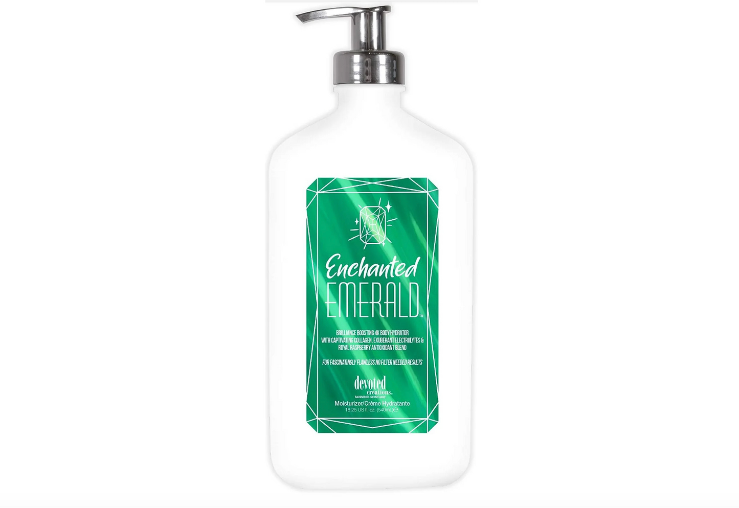 Devoted Creations Enchanted Emerald Moisturizer - Brilliance Boosting 4K Body Hydrator with Captivating Collagen, Exuberant Electrolytes & Royal Raspberry Antioxidant Blend 18.25 oz.