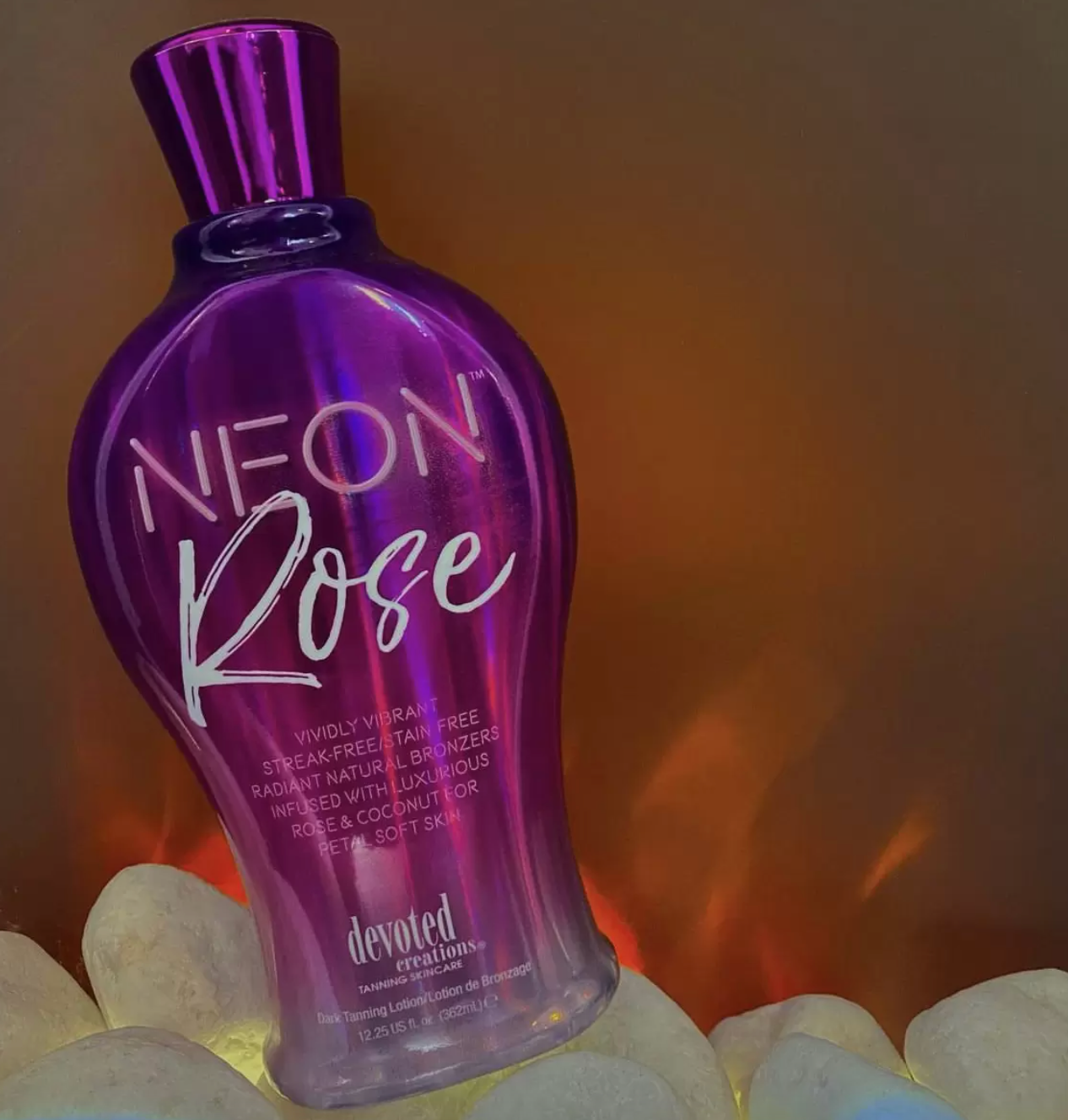 Devoted Creations Neon Rose Tanning Lotion with Natural Bronzers 12.25 oz