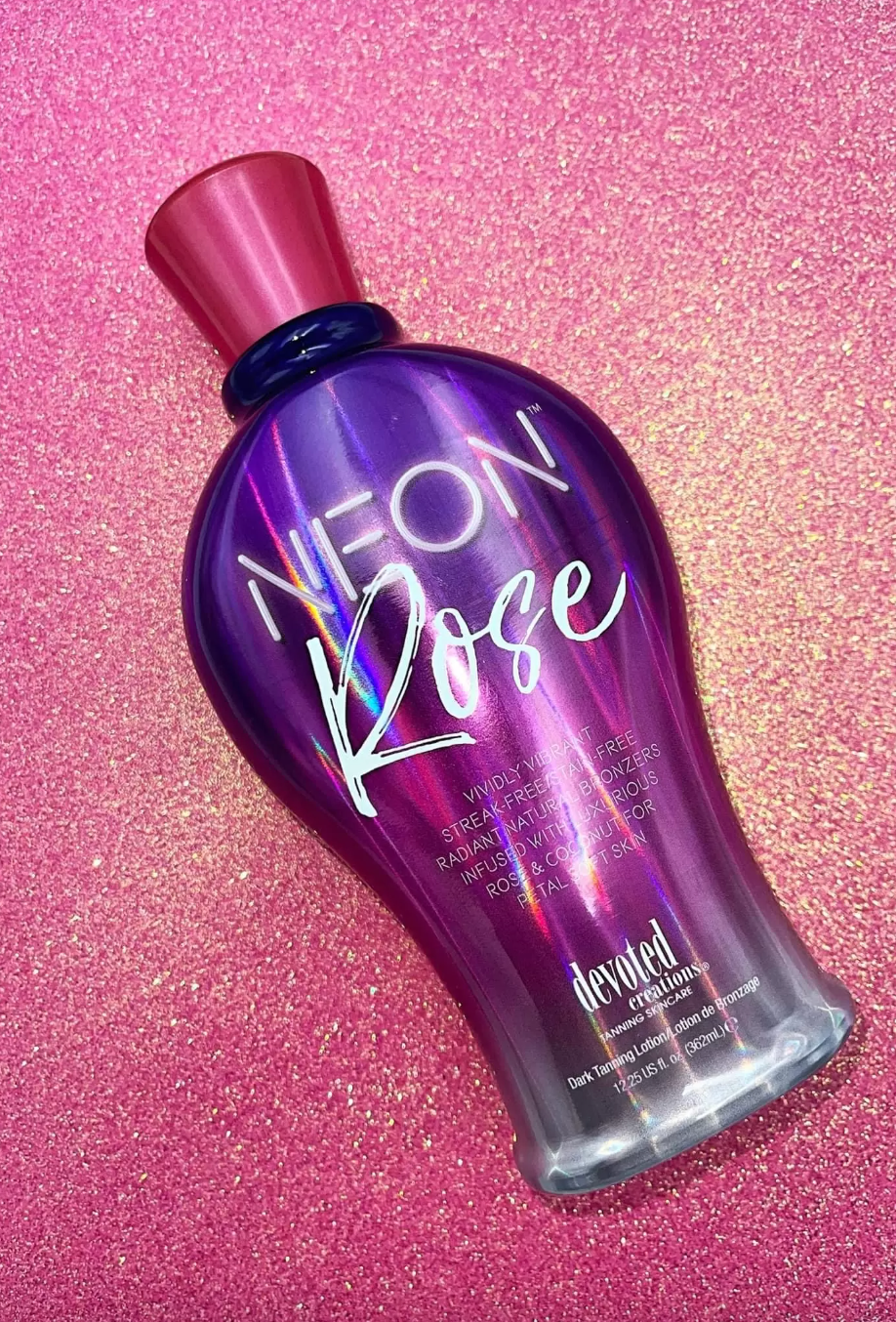 Devoted Creations Neon Rose Tanning Lotion with Natural Bronzers 12.25 oz