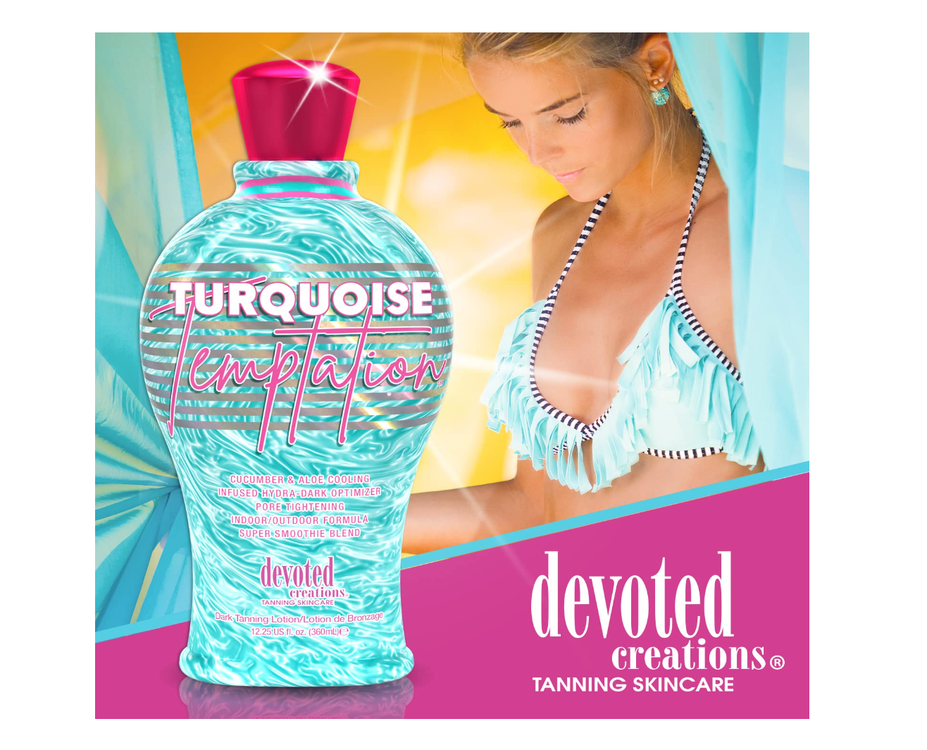 Devoted Creations Turquoise Temptation Indoor and Outdoor Tanning Lotion 12.25 oz