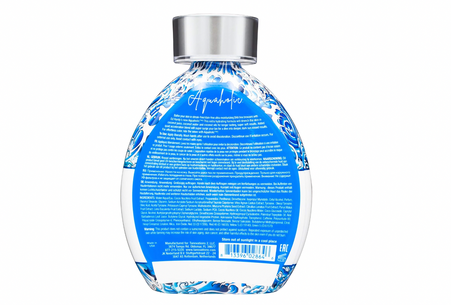 Ed Hardy Tanning Aquaholic - Coconut Surge Natural Bronzer Tanning Lotion 13.5 oz.