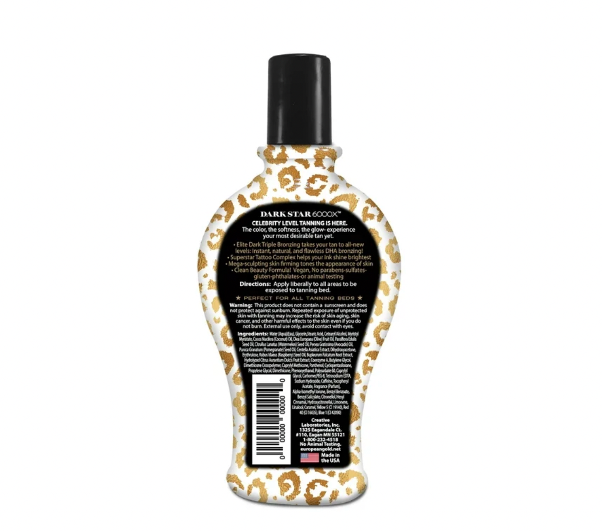 European Gold Dark Star 6000X Ultra Dark Tanning Lotion 12oz Elite Triple Bronze