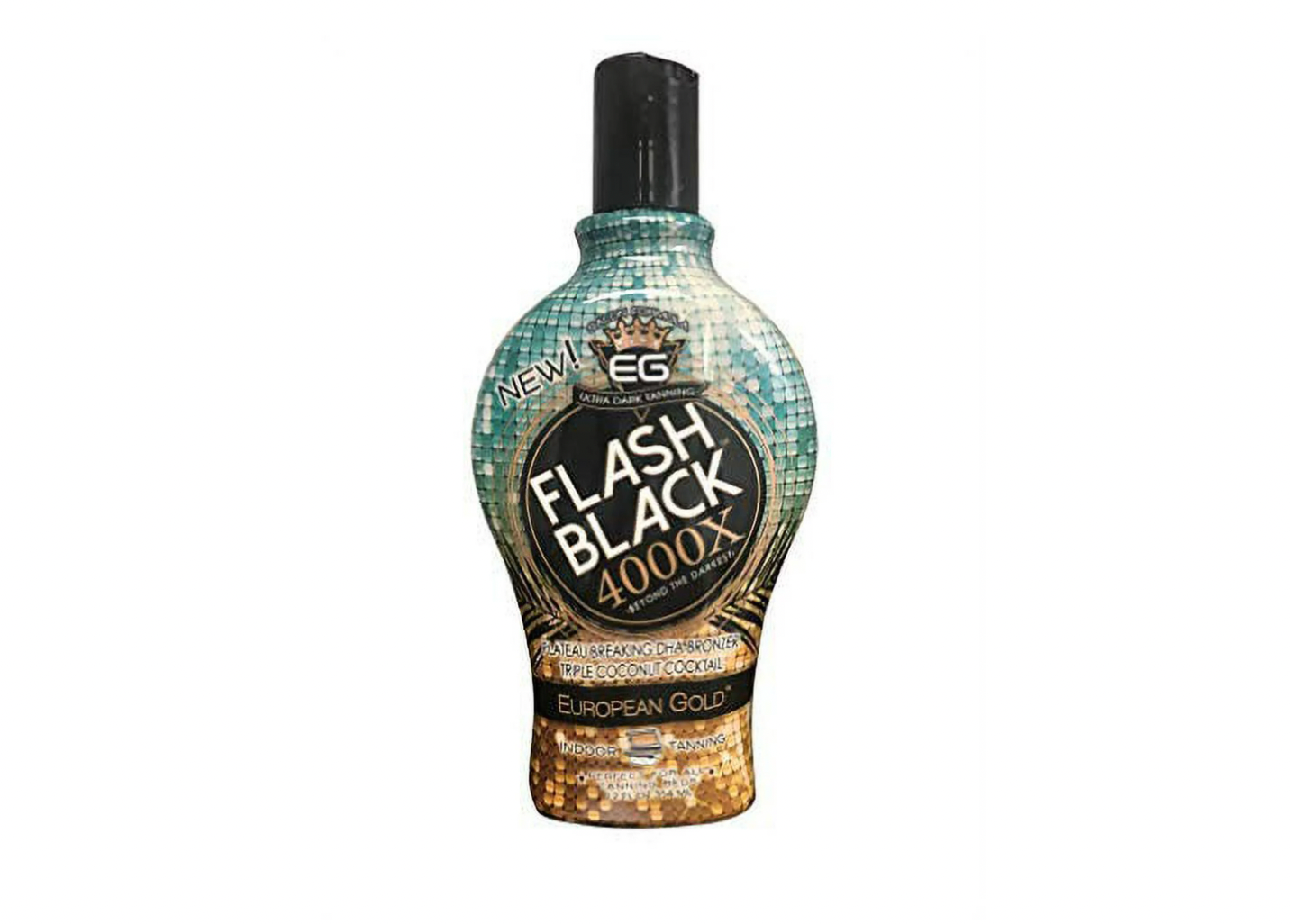European Gold Flash Black 4000X Indoor Tanning Lotion with Time-Release DHA Bronzers, 12 oz