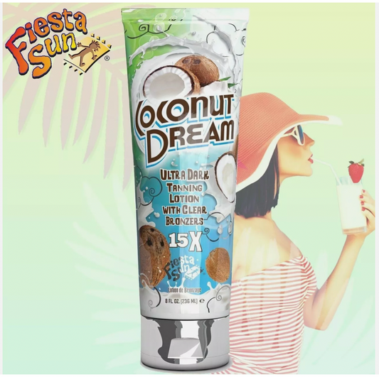 Fiesta Sun Coconut Dream Ultra Dark Tanning with Clear Bronzers, 8 oz.