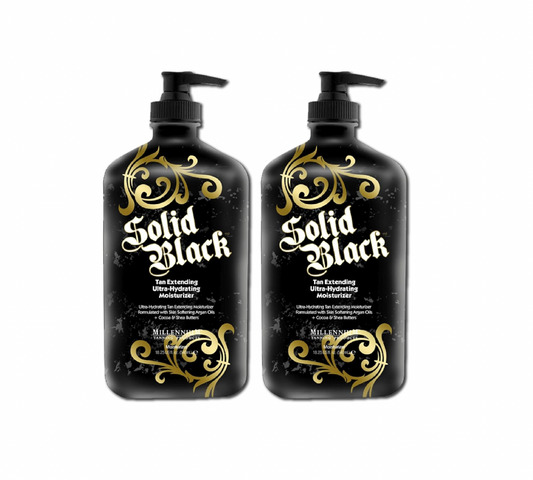 Millennium Tanning Products SOLID BLACK TAN EXTENDING Ultra-Hydrating Moisturizer Lotion 18.25 oz (2 Pack)
