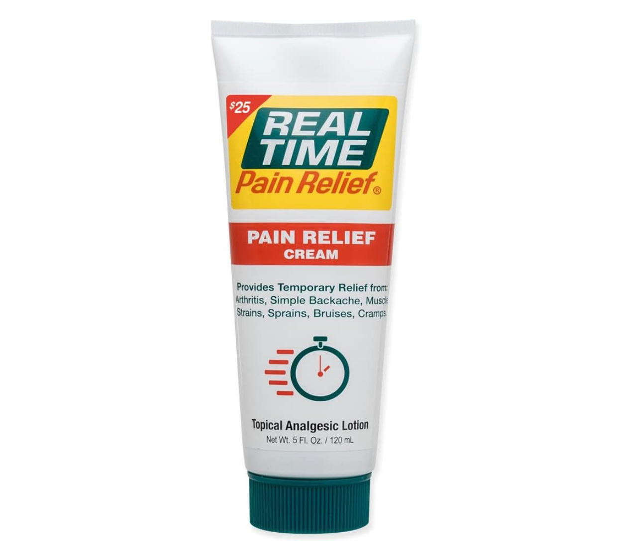 Real Time Pain Relief Cream - 5oz Tube | Versatile Relief for Muscle Pain, Joint Discomfort, and Arthritis | 17 Natural Ingredients Including Arnica, Capsicum, Menthol, MSM, and Emu Oil