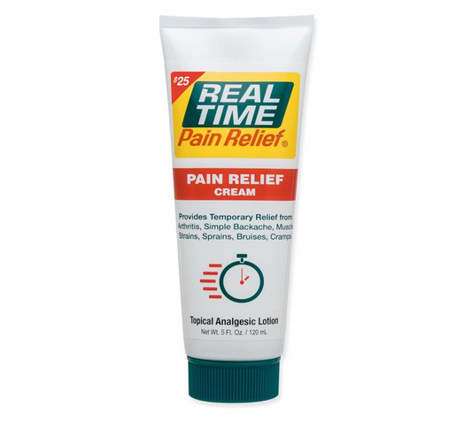 Real Time Pain Relief Cream - 5oz Tube | Versatile Relief for Muscle Pain, Joint Discomfort, and Arthritis | 17 Natural Ingredients Including Arnica, Capsicum, Menthol, MSM, and Emu Oil