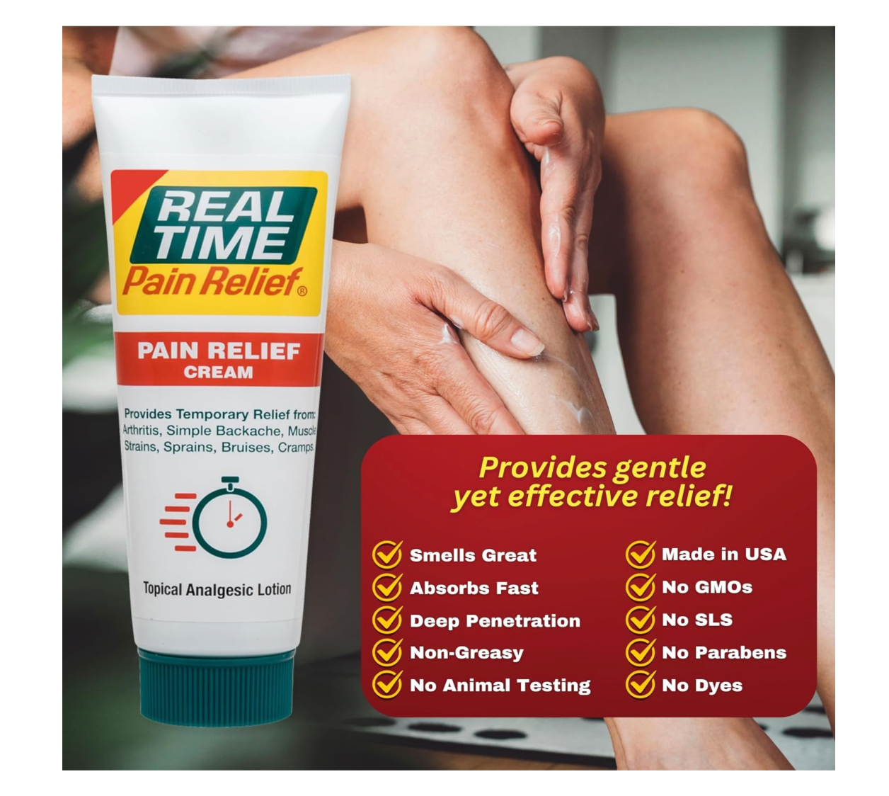 Real Time Pain Relief Cream, 3 Ounce Tube
