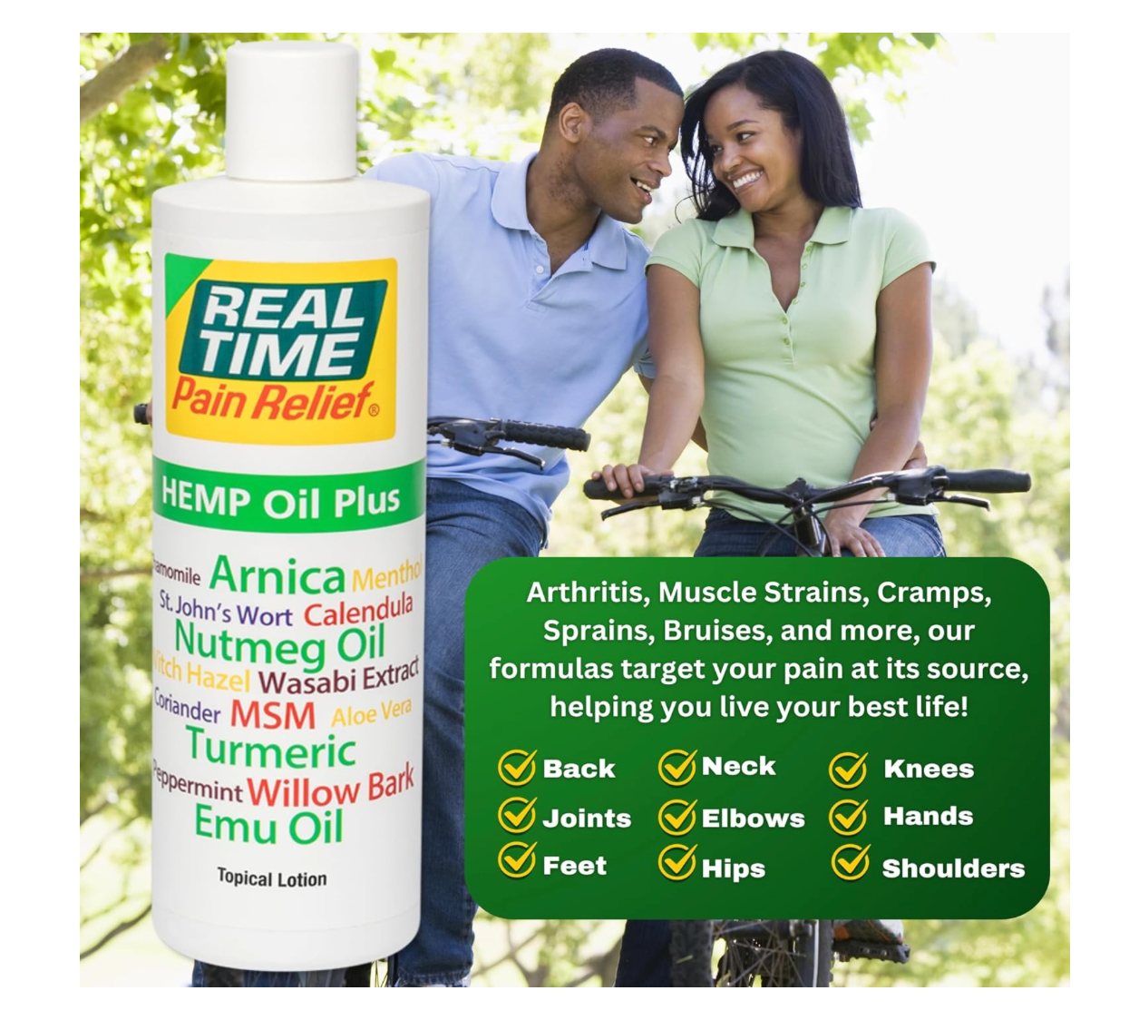 Real Time Pain Relief Hemp Oil Plus - 16oz Bottle