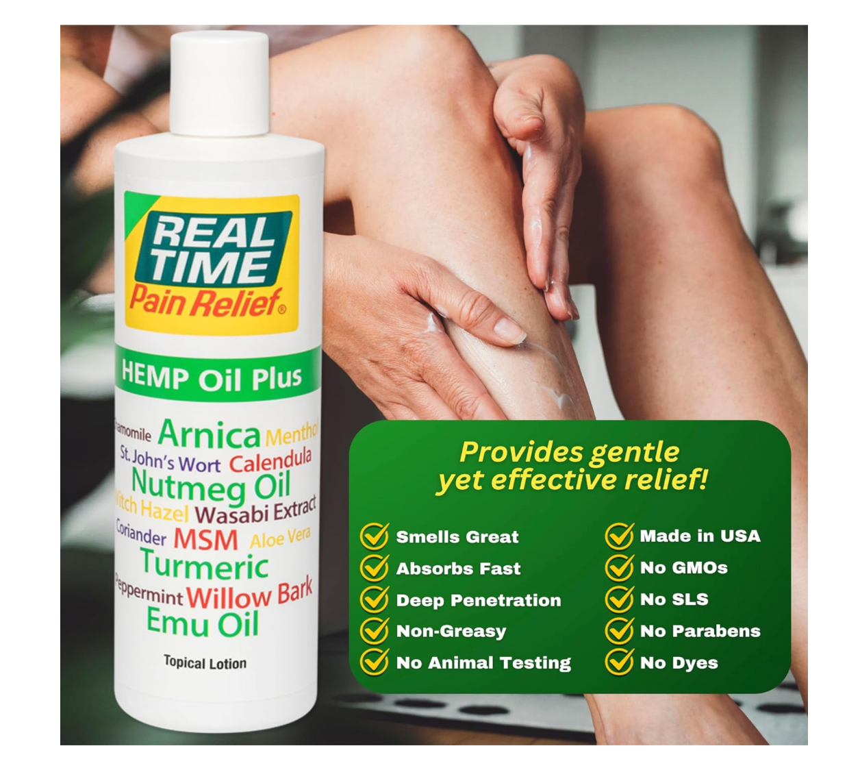 Real Time Pain Relief Hemp Oil Plus - 16oz Bottle