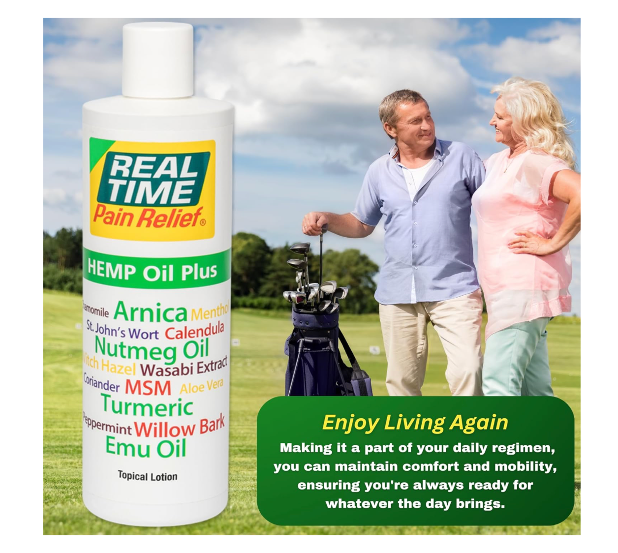 Real Time Pain Relief Hemp Oil Plus - 16oz Bottle