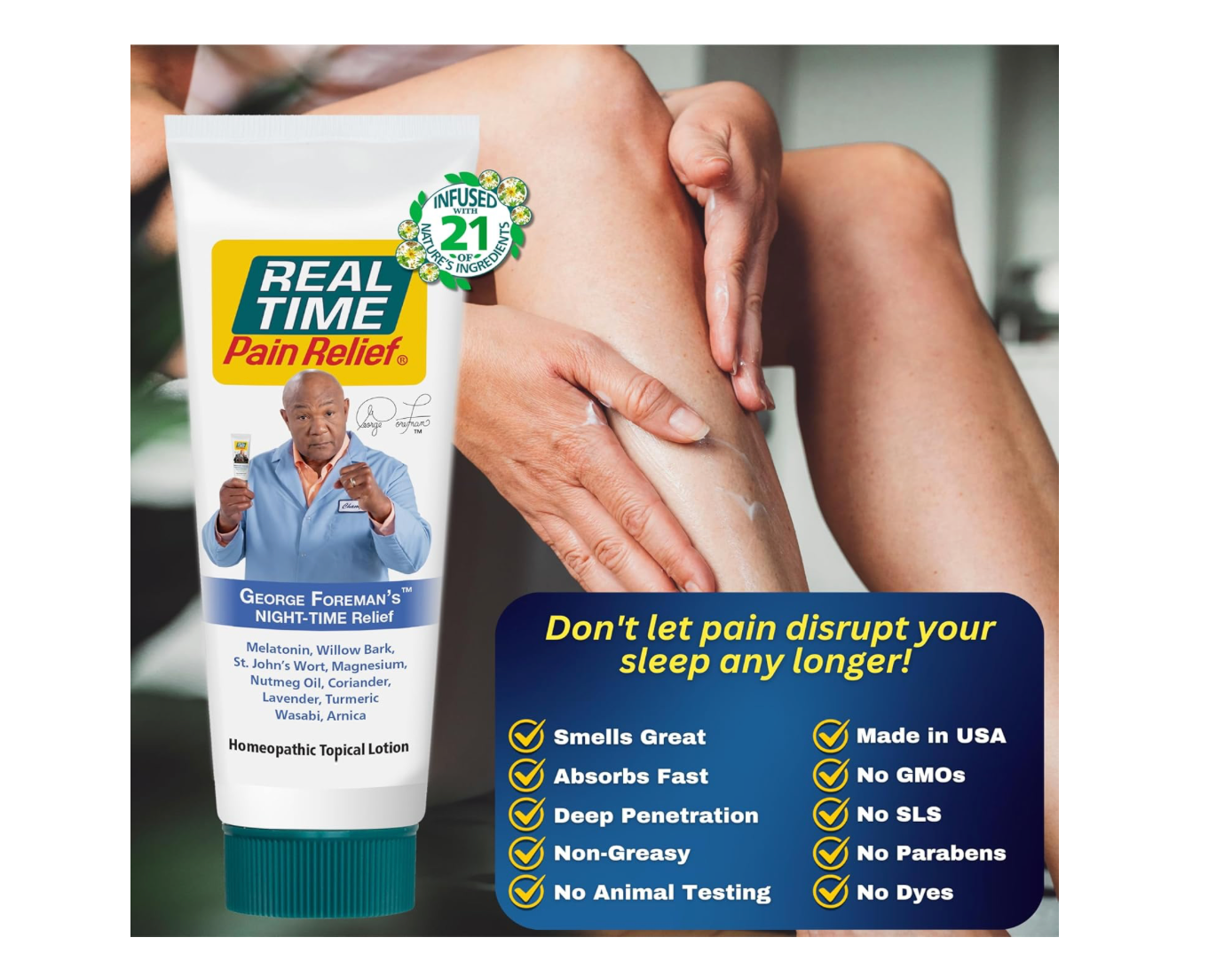 Real Time Pain Relief Night-Time Cream - 4oz Tube
