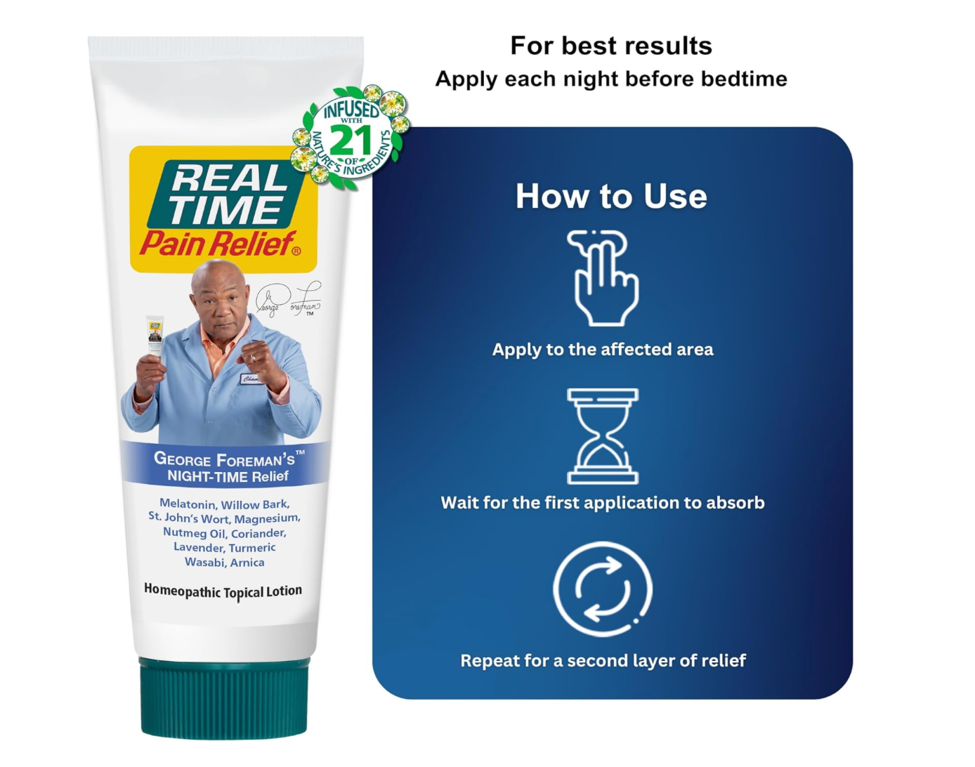 Real Time Pain Relief Night-Time Cream - 3oz Tube