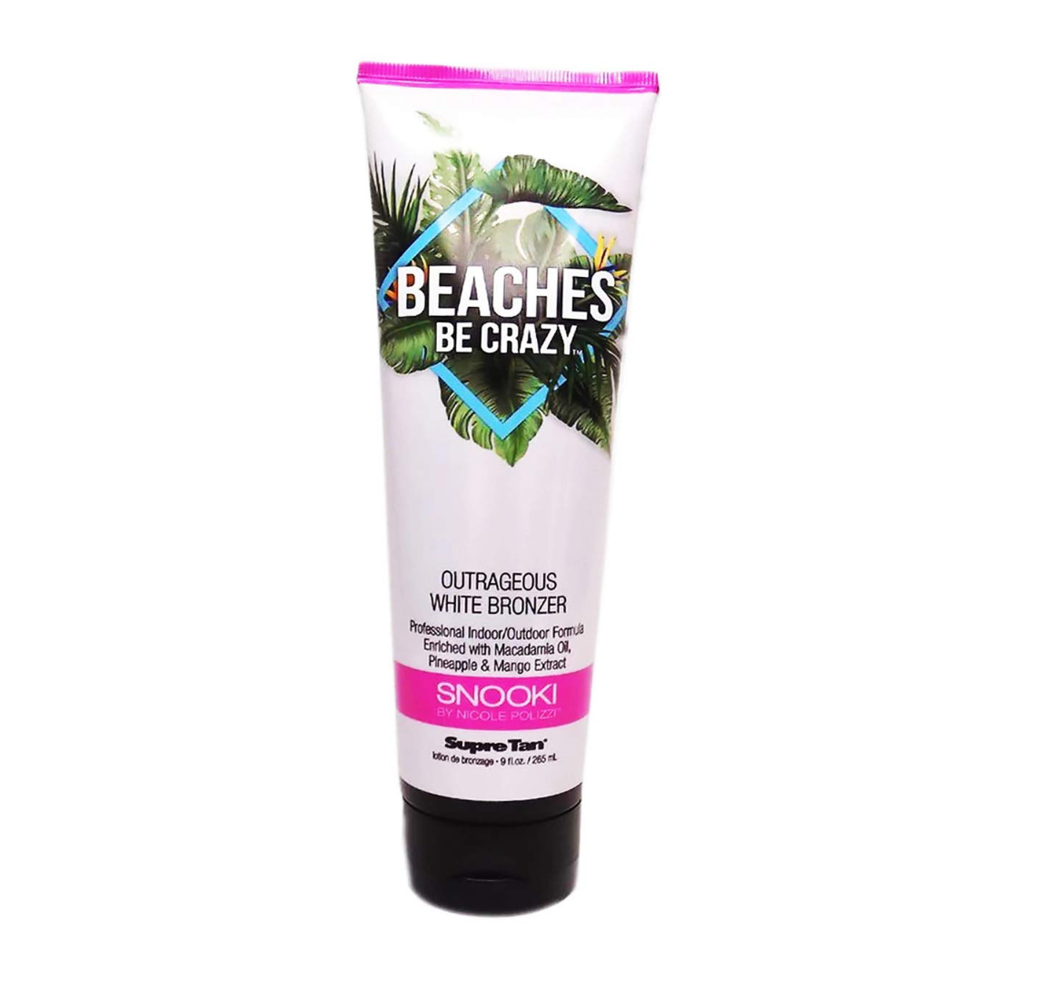 Supre SNOOKI BEACHES BE CRAZY Outrageous White Bronzer, 9 ounces. Tanning Bed Lotion