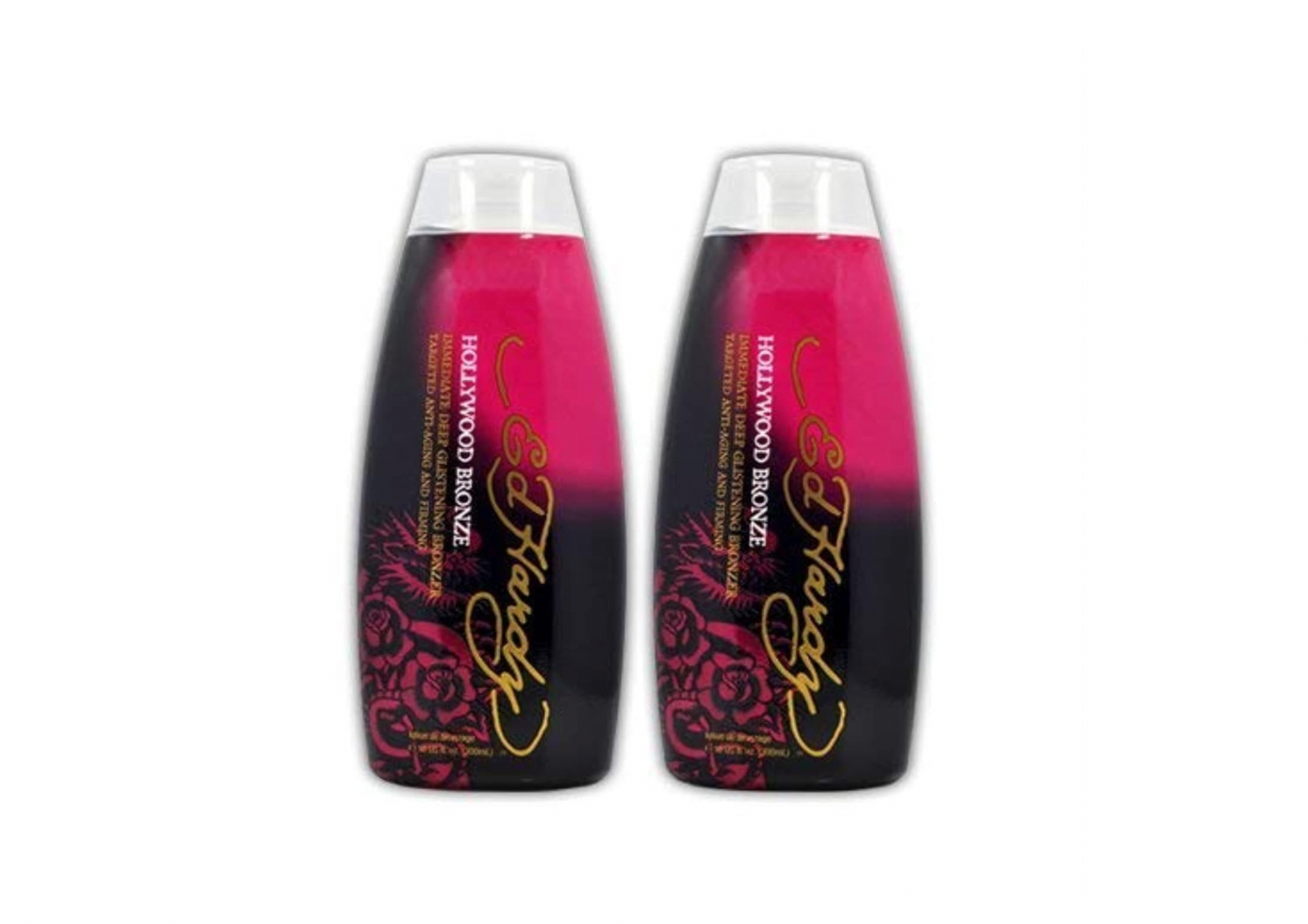 Lot 2 Ed Hardy Hollywood Bronze Indoor Tanning Lotion Accelerator Bronzer Dark