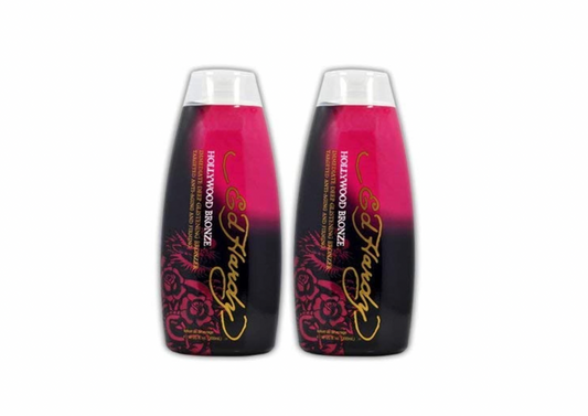 Lot 2 Ed Hardy Hollywood Bronze Indoor Tanning Lotion Accelerator Bronzer Dark