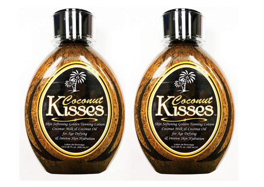 Lot of (2) Ed Hardy COCONUT KISSES Golden Tanning Lotion, 13.5 oz