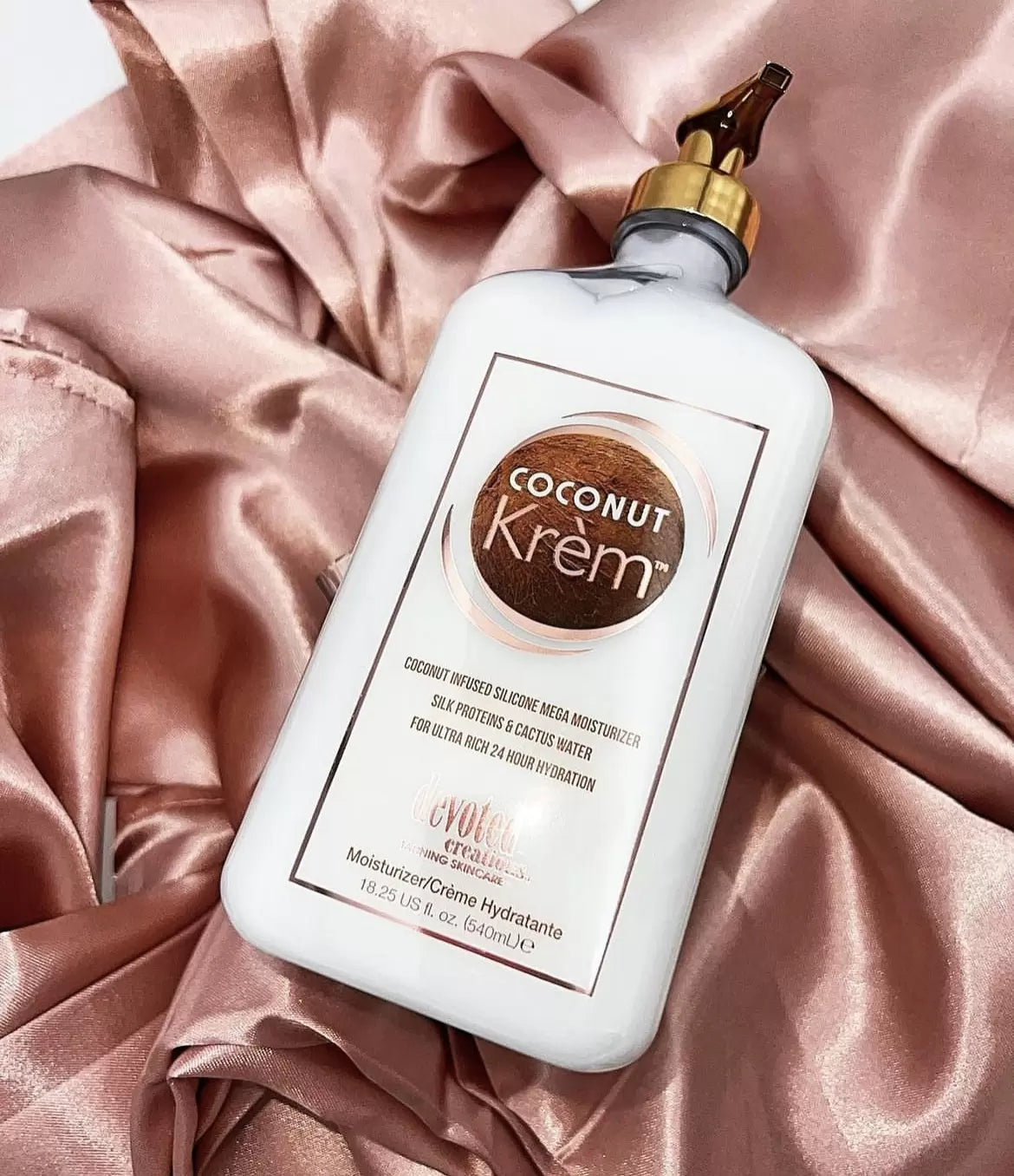 Devoted Creations Coconut Krém Moisturizer - Coconut Infused Silicone Moisturizer with Silk Proteins & Cactus Water for Ultra Rich 24 Hour Hydration 18.25 oz.