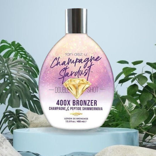 Champagne Stardust Double Shot 400X Bronzer Champagne & Peptide Shimmernova 13.5oz
