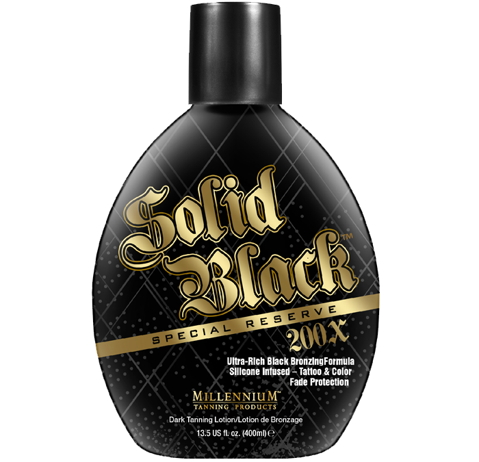 Millennium Tanning Solid Black 200X Tanning Lotion & Tan Extender Lotion, 13.50 & 18.25 Fluid Ounces